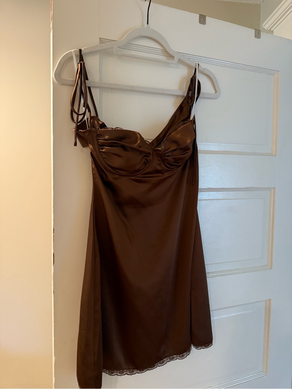 Princess Polly Brown Satin Mini Dress
